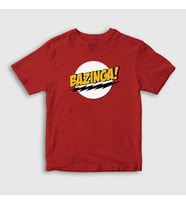 Presmono Unisex Çocuk Kırmızı Bazinga The Big Bang Theory T-Shirt 181093tt