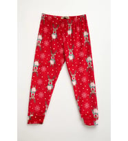 Erkek Çocuk Yumuşak Kadife Dokulu Kırmızı Pijama Altı