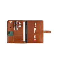 TwinGold Kişiye Özel Tiesto Deri Macbook Organizer 13" Tobacco (Taba)
