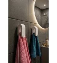 2'li Yapışkanlı Havlu Askısı Delmeden Montaj Banyo Mutfak