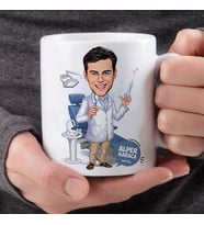 Kişiye Özel Diş Doktoru Erkek Karikatürlü Kupa Bardak