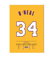 Shaquille O'Neal Forma Kanvas Tablo 40x55cm NBA Los Angeles Lakers Jersey