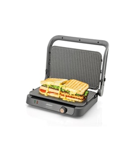 Arzum AR2001 Tostçu Delux 1800 W Granit Tost Makinesi, Çift Taraflı Plaka, 180 Derece Açılır Gövde, Inox