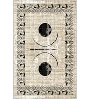 Eliana Home Baskılı, Yıkanabilir Kaymaz Taban Salon Halısı LNA0144-SD1068 100x150 cm (Bej)