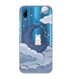 Huawei P20 Lite Uyumlu Sevimli Ayıcık Desenli Şeffaf Telefon Kılıfı