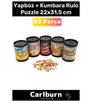 Özel Üretim Eğitici Zeka Geliştirici Öğretici 80 Parça Yapboz + Kumbara Rulo Puzzle 22x31,5 cm