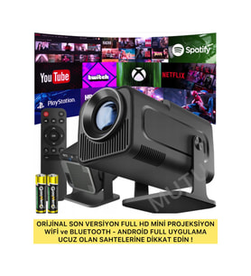 HD Mini Taşınabilir Projeksiyon, Android, WiFi, Bluetooth, Akıllı Sinema