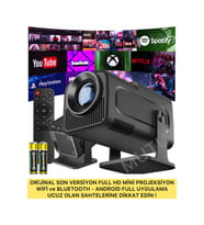 HD Mini Taşınabilir Projeksiyon, Android, WiFi, Bluetooth, Akıllı Sinema