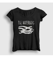 Presmono Kadın Siyah Logo Rock The Waterboys T-Shirt 528443tt