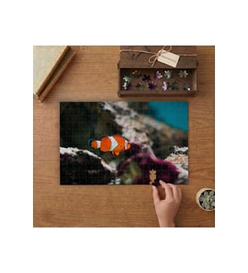 Denizde Turuncu Balık - Denizaltı Canlıları Tasarımı 240 parça Ahşap Puzzle Ahşap Kutuda MP01613