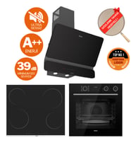 Ferre FryArt&Buharlı Omega Sessiz Davlumbaz Elektrikli Siyah Ank. Set (D080-SA + MS261 + XE64CS )