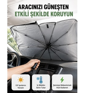 Katlanabilir Oto Güneşlik – Pratik, Dayanıklı, UV Koruyucu Tasarım Yeni Nesil
