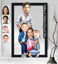Kişiye Özel 3D  Ahşap Tablo Aile 30x40 -29