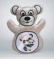 BK Gift Sevimli Pandalar Tasarımlı Krem Ayıcık Yastık-2