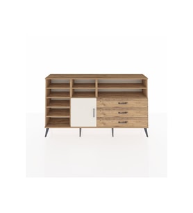 Arges Konsol 8 Raflı 3 Çekmeceli Tek Kapaklı  176x30x99 Çam-Aytaşı/Çam