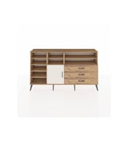 Arges Konsol 8 Raflı 3 Çekmeceli Tek Kapaklı  176x30x99 Çam-Aytaşı/Çam