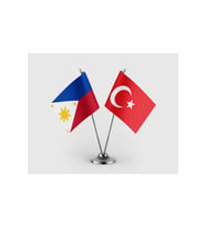 Filipinler ve Türkiye Bayrağı İkili Saten Masa Bayrağı Takımı