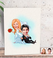 BK Gift Kişiye Özel Evleniyoruz Karikatürlü Dekoratif Mini Kanvas Tablo 15x20cm-2