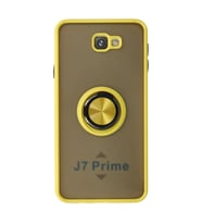 Samsung Galaxy J7 Prime Kılıf Montreal Yüzüklü Silikon Kapak - Sarı