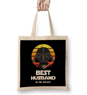 Best Husband In The Galaxy Husband Star Wars Bez Çanta Uzun Saplı