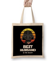 Best Husband In The Galaxy Husband Star Wars Bez Çanta Uzun Saplı