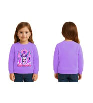 Unisex Kuromi Baskılı Çocuk Swaetshirt 3 İplik Şardonlu (Lila)