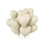 Beysüs Krem Retro Bej Kalp Folyo Balon 18 inç 5 Adet