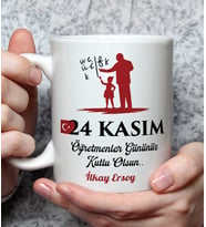 Kişiye Özel 24 Kasım Öğretmenler Günü Hediyesi Tasarımlı Kupa