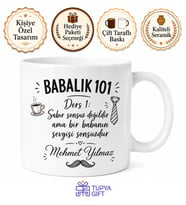 Babalık 101 Yazılı Eğlenceli Kupa Bardak Babalar Günü Hediyesi