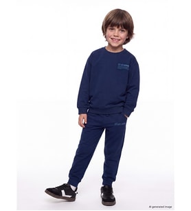 LCW Kids Lacivert Baskılı Erkek Çocuk Takım