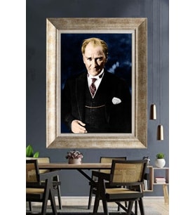 Gümüş Çerçeveli Atatürk Tablo ds386