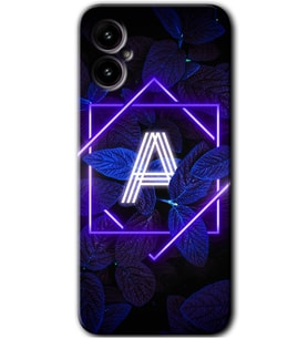 Omix X5 Kılıf HD Desen Baskılı Arka Kapak - Dark Neon Yaprak A Harfi