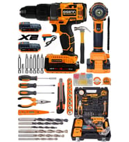 Çift Akülü Metal Matkap Seti, Turbo Şarjlı, 100 Parça Hediyeli