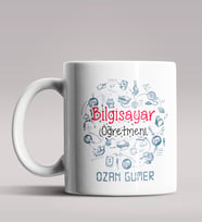 Kişiye Özel Bilgisayar Öğretmeni Tasarımlı Beyaz Renk Kupa 2