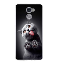 PrintiFy Huawei Y7 Prime ile Uyumlu 1mm Slim Fit Kedi 2 050c Baskılı Şeffaf  Kılıf
