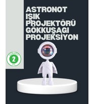 Astronot Tasarımlı Gün Batımı Efektli Şarjlı Led Lamba