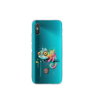 Redmi 9A ile Uyumlu Splash Bukalemun Tasarımlı Şeffaf Silikon Kılıf