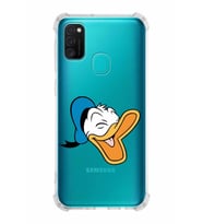 Samsung Galaxy M30s  Köşe Korumalı Antişok Kapak Donald Duck Tasarımlı Şeffaf  Kılıf