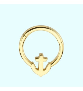 Altın Halka Piercing Çapa 14 Ayar