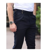 Keten Old Money Pantolon (Lacivert)