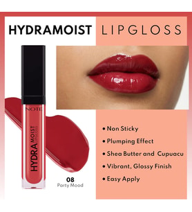Cosmetics Hydramoist Lipgloss 08 Party Mood Nemlendirici Dudak Parlatıcısı, Kırmızı