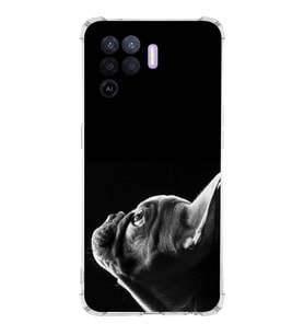 PrintiFy Oppo A94 Uyumlu Köpek 1 Baskılı Şeffaf Köşe Korumalı Antişok Kılıf