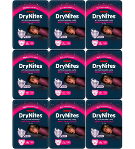 Drynites Emici Gece Külodu/Külot Bez Kız 13+ Yaş (48-60KG) X Large 180 Adet Mega Pk (9PK*20)