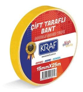 Kraf Çift Taraflı Bant 15Mmx25M - 3 adet