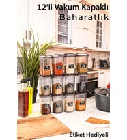 Mithra Life 12 Adet 450 ML Sızdırmaz Kapak Antrasit Baharatlık Saklama Kabı I Etiket Hediyeli MIT1135