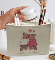 BK Gift Kişiye Özel Keten Makyaj Çantası, Sevgiliye Hediye, Arkadaşa Hediye, Sevgililer Günü Hediyesi, Doğum Günü Hediyesi-4