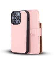 Bouletta Apple iPhone 14 Pro Uyumlu Deri Cüzdanlı Kılıf MWWN NU2 Pembe
