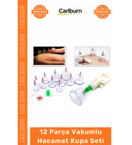 #Hacamat Profesyonel Terapi Masaj Selülit Giderici Set 12 Parça Vakumlu Hacamat Kupa Çekme Seti