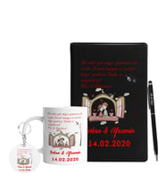 Sevgililer Gününe Özel Ahşap Defter Kalem Kupa & Süblimasyon Anahtarlık Hediye Seti 8
