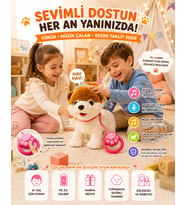 Sevimli Hareketli Sesli Kedi Köpek Oyuncak – Yürüyen, Müzikli, Ses Taklitli, Kuyruk Sallayan Peluş Oyuncak